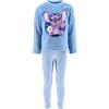 Disney Stitch Pigiama per Ragazze, 2 Pezzi Maglietta e Pantaloni Lunghi Pigiama Motivo Angel per Bambine, Taglie 4 a 10 Anni (IT, età, 8 Anni, Regular, Blu)