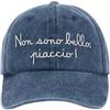 Saint Barth MC2 Cappellino Davis con Visiera in Cotone Blu E Ricamo