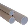 No Brand TUBO IN CARTONE AVANA doppio tappo trasparente 50cm Ø6cm 127028