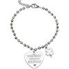Beloved ❤️ Bracciale da donna, braccialetto in acciaio con cristalli briolè neri emozionale - frasi, pensieri, parole con charms - ciondolo pendente - misura regolabile - incisione (SILVER MOD 6)