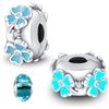 LNQOBU Clip/Stopper Charms per Bracciale Argento 925 Pave Cubic Zirconia Bead Stella Luna Farfalla Blu Gioielli Regalo per Donna