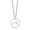 Nuoli® Collana da donna (regolabile 45 + 5 cm), di alta qualità con ciondolo a forma di onde, per donne e ragazze, in acciaio inox