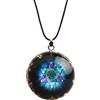 EternalOrgone Collana con ciondolo in orgonite fatta a mano, in ossidiana, chakra, guarigione Reiki, chakra e orgonite, gioiello per buona fortuna, yoga, meditazione, corda regolabile (nero)