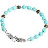 Gerba Bracciali Uomo MOSCH01 con Chiusura Moschettone, Aulite Celeste, Bronzite e Arg 925 Fatto a Mano in Italia Regalo Uomo