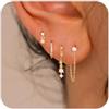SIXDUTON 4 Paia Orecchini Donna Oro Placcato 14K Orecchini a Cerchio Anallergici Cerchio Argento Set Piercing Helix Trago per Multi Piercings (Oro)