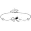 POPLYKE Paw Print - Cavigliera da donna, in argento Sterling 925, con simbolo dell'infinito, per la mamma e il gatto, 24*12mm, Argento sterling, Zirconia cubica