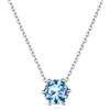 ChicSilver Collana Argento Donna Semplice Acquamarina Collana Collane Corte Punto Luce Collana Blu Ciondolo Acquamarina Marzo con Confezione Regalo