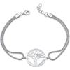 Aka Gioielli® - Bracciale Donna Argento 925, Braccialetto Infinito/Albero della Vita/Mano di Fatima in Argento 925, Regalo per Donne e Ragazze - lunghezza regolabile