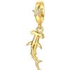 HUIPOJUE Ciondoli in argento Sterling 925 e oro per braccialetti e collane Pandora, con clip, per donne, distanziatori, gioielli, regali, 4.5mm-5mm, Argento sterling, Zirconie sintetico