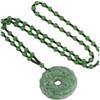 Mnyixsi Collana con ciondolo in giada Feng Shui Pixiu per uomo e donna, intagliata a mano, delicata e grossa, gioiello in giada verde naturale, amuleto vintage portafortuna, collana con fibbia per la