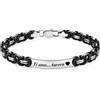 amorili Bracciale Personalizzato Uomo in Acciaio Inox Classico e Nero con Maglia Bizantina, Incisione di Frasi e Dediche, Idea Regalo Personalizzabile per Lui, Marito, Compagno, Fidanzato bcc1515b