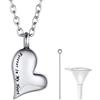 PROSTEEL Collana Pendente di Scrigno Cinerario Contenente Ceneri Cuore da Donna, Gioiello di Ricordo, in Acciaio Inossidabile, Lunghezza Regolabile, con Confezione (Argento)