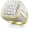 Mnyixsi Anello da uomo in oro 14 carati Cluster ghiacciato fuori laboratorio con diamanti simulati Micropave Bling Anello da uomo Hip Hop Anello a fascia Gioielli personalizzati Argento Oro Mens Pinky Ring