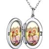 PROSILVER Collane Argento 925 con Foto Dentro Cuore/Rotondo/Ali Di Angelo Argento con Confezione Regalo