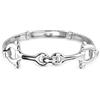 WithLoveSilver, braccialetto in argento Sterling 925 con doppia morsa di cavallo, 20,3 cm, in argento Sterling, 8 inches, Argento Sterling