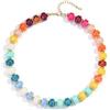 SIXDUTON Collana di perle colorate da donna, girocollo con perline grosse, per la spiaggia, per tutti i giorni, per l'estate, regolabile, stile bohémien, idea regalo per donne e ragazze, Einheitsgröße
