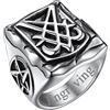 FaithHeart Anello Uomo Sigillo di Lucifero Anello Quadrato Demone Diavolo Anello di Satana Personalizzabile Misura IT 14-32 Vintage Gotico Hiphop Rapper Regalo Creativo Compleanno