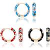 UNICRAFTALE UNICRAFTAL 3 Colori Orecchini Huggie Smaltati 3 Paia Orecchini A Cerchio Fiore Orecchini A Cerchio Piccoli in Ottone Colore Misto Orecchini Huggie A Cerchio Rotondo per Donne Gioielli Da Sposa