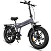 RINCC Bici Elettrica Pieghevole, Bicicletta Elettrica da 48V 15Ah Batteria, Autonomia di 80-100 Km,20"×4.0" Fat Bike 7 Velocità da per Ogni Terreno,Telaio in lega di alluminio,R200