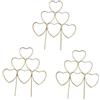 Durashmall Confezione da 3 graticci impilabili in metallo per piante rampicanti a forma di cuore, per interni ed esterni, piante in vaso, viti, fiori, decorazione fai da te da giardino, nero, oro