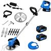 TSJESMIC Decespugliatore a Batteria 21V RESISTENTE - Tripla FUNZIONE in 1 - LEGGERO e SILENZIOSO - Compreso di Lame - Motore 10000 RPM - Tagliaerba a Batteria Cordless per Giardino, Prato, Bordi e Aiuole