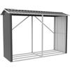 Parama Legnaia da Esterno in Acciaio Zincato Nero 238x87x160 cm - Portalegna da Giardino con Tetto Spiovente e Struttura Rinforzata - Capanno per Legna da Ardere Resistente a Ruggine e Intemperie