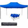 BRICOZONE Gazebo Professionale 3x4.5 Metri Pieghevole Impermeabile Con Struttura In Acciaio Rinforzata Telo Oxford 1200D PVC Protezione UV Con Sacche Zavorra Picchetti Corde E Borsa Custodia (Blu)
