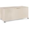 KONTE.DESIGN Baule da Giardino Braga in Alluminio Beige, con Ruote e Maniglia Effetto Legno