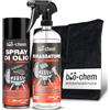 bio-chem Set di 3 Prodotti sgrassanti per Barbecue e Cucina | Detergente per barbecue da 750 ml, spray per olio da 200 ml e panno in microfibra