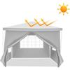 Eikuavons Gazebo da giardino, 3 x 3 m, impermeabile, con pannelli laterali e finestre, per feste, colore bianco