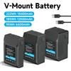 CITYORK Batteria V-Mount V-Lock BP185 95, Batteria BP 222 con Cavo PD20W per Videocamere Sony, Illuminazione Video Broadcast, Blackmagic URSA
