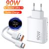 NONE Caricabatterie USB Rapido 90W per Xiaomi 15 14 13 12 11 10 Ultra Note 12T 13 Pro Turbo, Cavo di Ricarica USB Tipo C a Ricarica Veloce