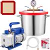 SucceBuy Pompa per vuoto Camera per vuoto da 2 galloni Degasaggio epossidico in silicone con pompa per vuoto monostadio 4CFM 1/3HP Aria condizionata