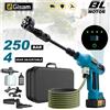 Gisam Idropulitrice Elettrica Brushless Gisam 250 Bar, Pistola ad Alta Pressione a 4 Velocità per Lavaggio Auto e Casa, Compatibile con Batteria Makita 18V