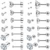 LUXUSTEEL Acciaio Inossidabile Rotondo Cubic Zirconia pendientes mujer piercing 2022 Colore Argento Multistrato Formato Piccoli Orecchini Del Partito