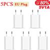 Maerknon Caricatore da viaggio domestico USB 5V/1A 1-5 pezzi Adattatore da muro per spina europea Adattatore di alimentazione per caricabatterie per telefono cellulare per iPhone Samsung Xiaomi 14
