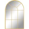 HOMCOM Specchio da Parete ad Arco HOMCOM 91x60 cm, Specchio in Vetro Stile Industriale, Specchio ad Arco con Cornice in Metallo, Luce