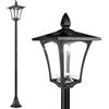 Outsunny HOMCOM Lampada da terra per esterni, lampada solare, lanterna, classica a LED, 40 Lm dimmerabile. 18L x 18l x 160H cm nero