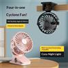 HOMEFISH Ventilatore Portatile Ricaricabile con Clip 720 ° Ventilatore Girevole da Appendere con Luce Notturna e Raffreddatore d'Aria per Campeggio Esterno