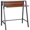 HOMCOM Scrivania per computer da ufficio dimmerabile Scaffale in stile neo-retro 84L x 45l x 85H cm, colore nero noce