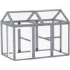 PawHut Pollaio PawHut per 1-3 galline, con recinzione a griglia e porta con serratura, supporto solido per l'acqua, 140x106x cm, Grigio