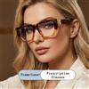 LOERHUNAR Occhiali da Vista Oversize da Donna con Montatura Poligonale Fotocromatica Anti Luce Blu per Ipermetropia, Miopia e Astigmatismo