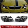 NONE Faro Anteriore Sinistro e Destro per BMW E90 E91 Serie 3 325i 328i 330i 335i 2005-2008, Faro Nero con LED 3D Crystal DRL