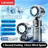 Lenovo Ventilatore Portatile Lenovo con Compressore a Ghiaccio, Display Digitale USB, Pieghevole, ad Alta Velocità, con Turbina Potente per Uso Esterno