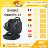 SHOKZ 【LOCAL+】SHOKZ OpenFit 2+ T921 Auricolari Open-Ear Compatibili con Dolby Audio, 48 Ore di Autonomia, Resistenza all'Acqua IP55, Ricarica Wireless USB-C, Nuovo T921