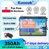 Kuoouk Batteria LiFePO4 a ciclo profondo da 12V 350Ah aggiornata con BMS integrato, alte prestazioni per applicazioni solari RV, inverter, 4480Wh