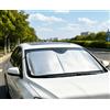 NONE Parasole anteriore per auto in alluminio riflettente 60×130/70×140/80×150/90×160 cm, protezione solare pieghevole anti-calore e anti-UV per tutti i tipi di veicoli, auto, turismo