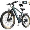 Aairsk Bicicletta elettrica Aairsk GT900 da 26", 21 velocità, e-bike da città, batteria da 36 V 13 Ah, motore da 250 W, doppia sospensione, freni a disco, NFC, bicicletta elettrica per adulti - Blu