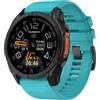 MELEJIA 26mm Cinturino di Ricambio Compatibile con Garmin Instinct 3 50mm/Fenix 8 51mm/Fenix 7X/7X Pro/6X Pro/Epix Pro 51mm, 26mm Ricambio Cinturino, Regolabile Silicone Cinturini-Blu Verde