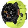 MELEJIA 26mm Cinturino di Ricambio Compatibile con Garmin Instinct 3 50mm/Fenix 8 51mm/Fenix 7X/7X Pro/6X Pro/Epix Pro 51mm, 26mm Ricambio Cinturino, Regolabile Silicone Cinturini-Giallo Fluorescente